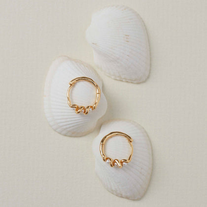 Gaia Pearl Hoops Silver
